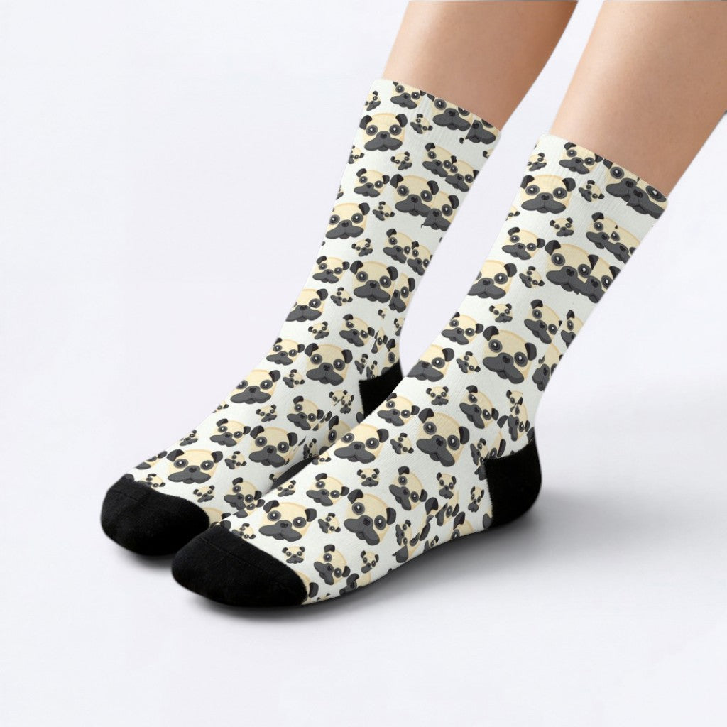 Rex  - Funny Pug Socks | Unisex Crew Socks