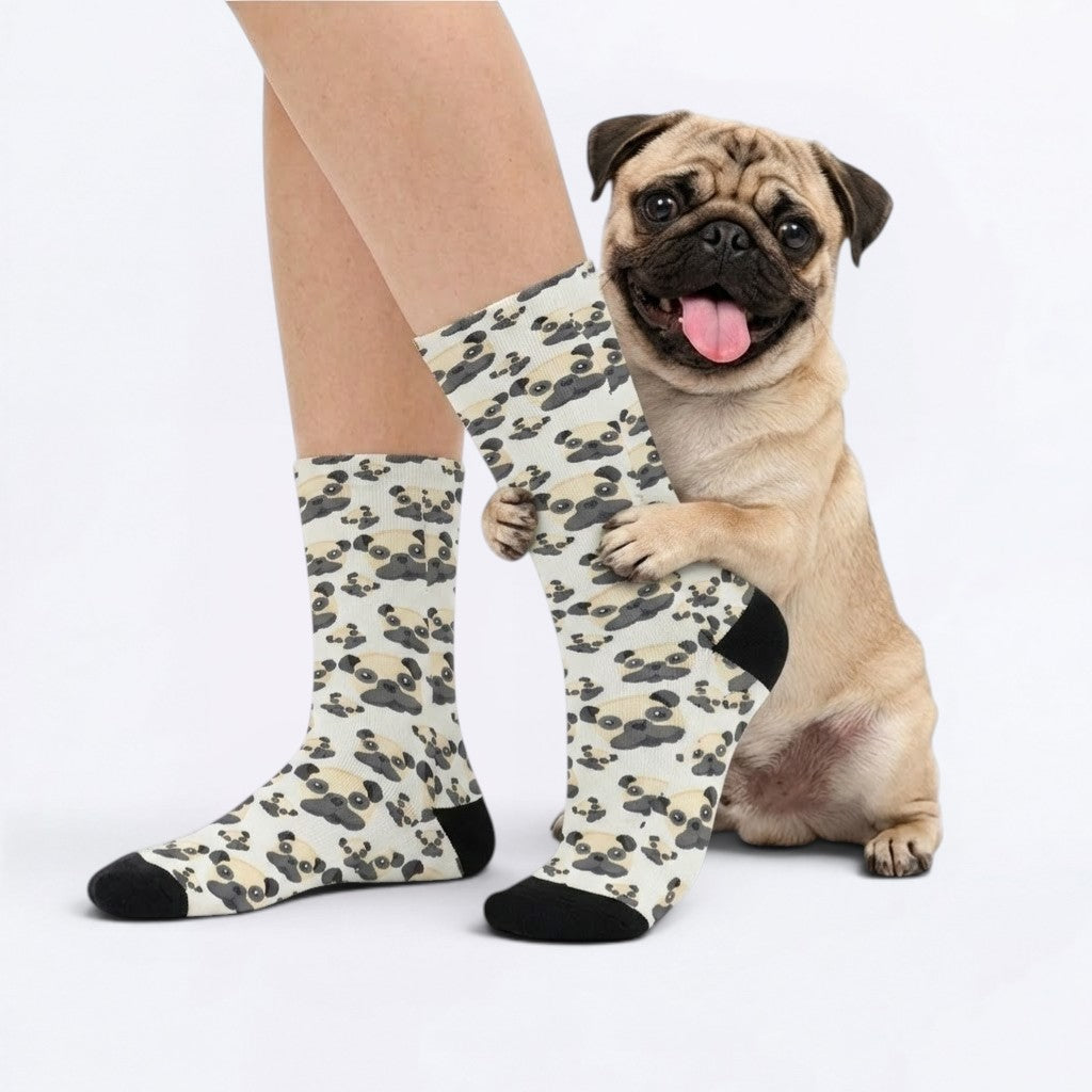 Rex  - Funny Pug Socks | Unisex Crew Socks