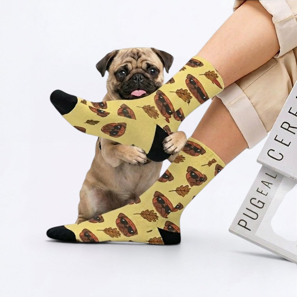 Zoey - Funny Pug Socks | Unisex  Crew Socks