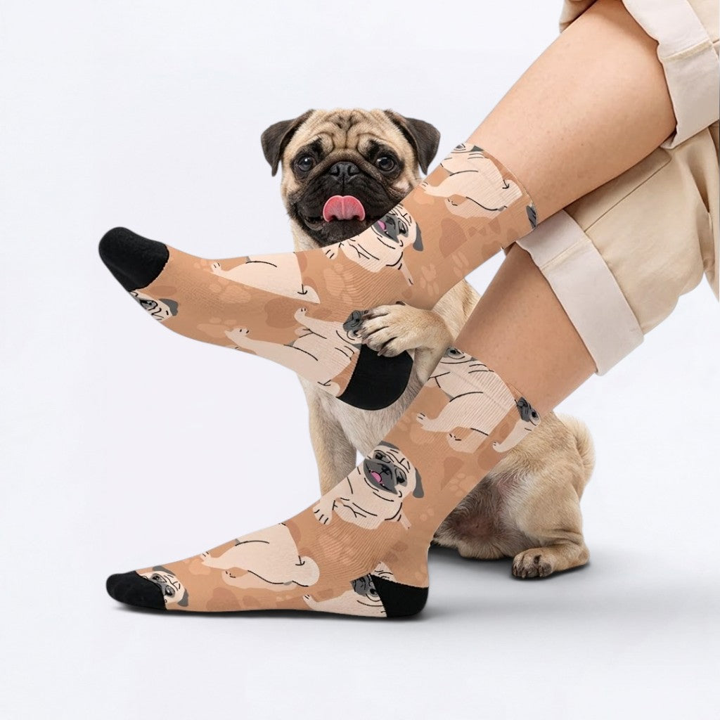Odin  - Funny Pug Socks | Unisex Crew Socks