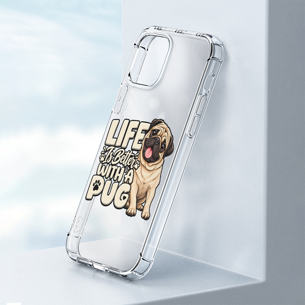 Atlas  - Clear Silicone Pug Phone Case