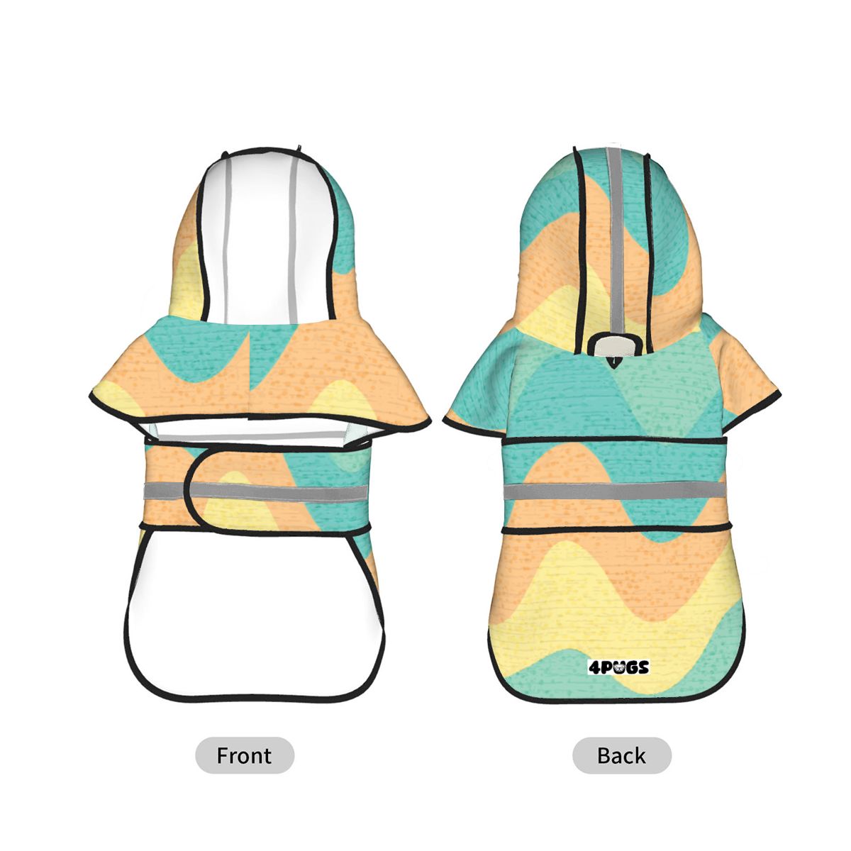 Onyx  - Reflective Pug Poncho