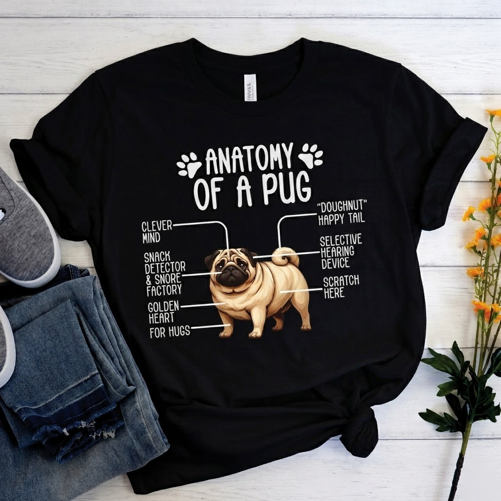 Cleo - Unisex Pug T-Shirt – Premium Cotton Dog Lover Tee