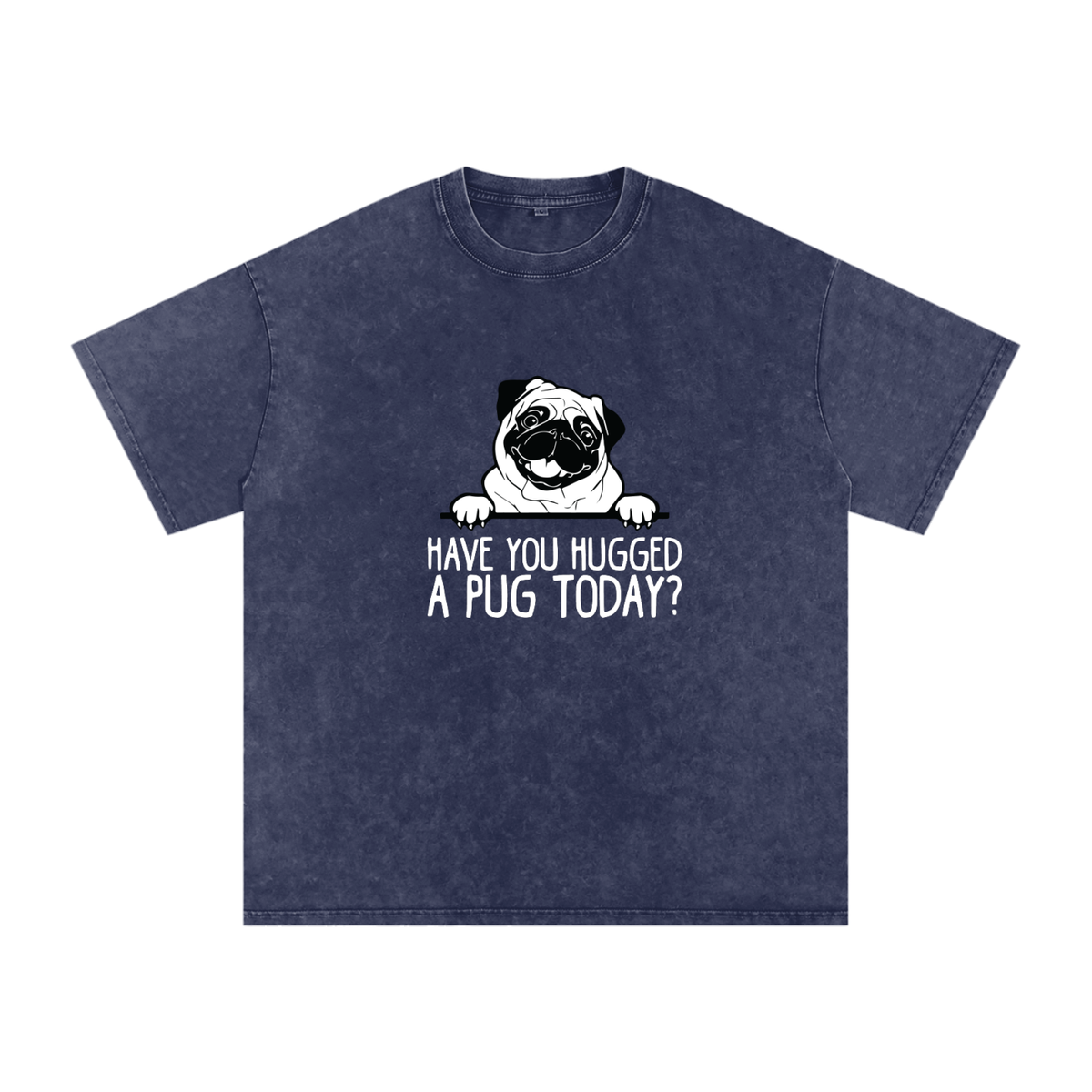 Blossom  - Snow Washed Pug T-Shirt – Oversized Heavyweight Cotton