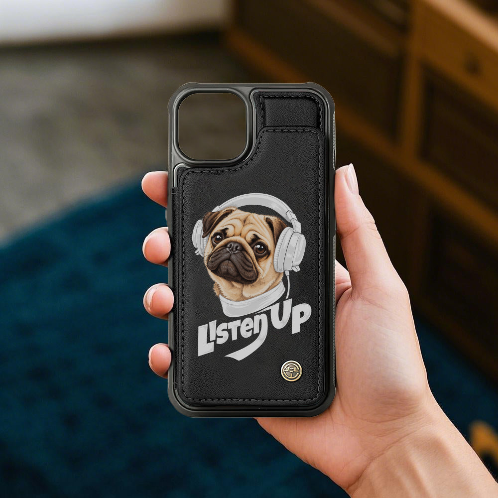 Cleo  - Pug Leather Wallet Phone Case