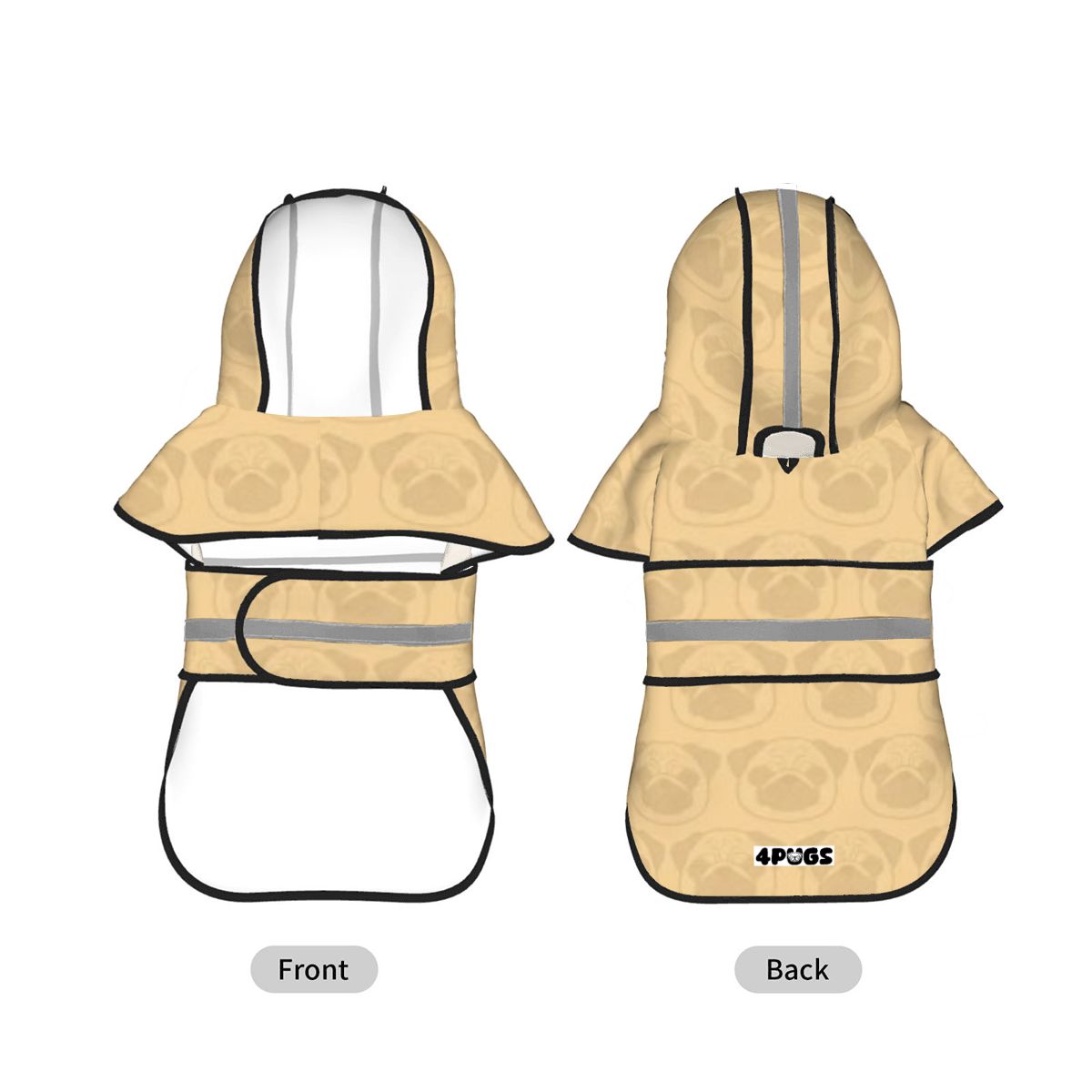 Chase - Reflective Pug Poncho