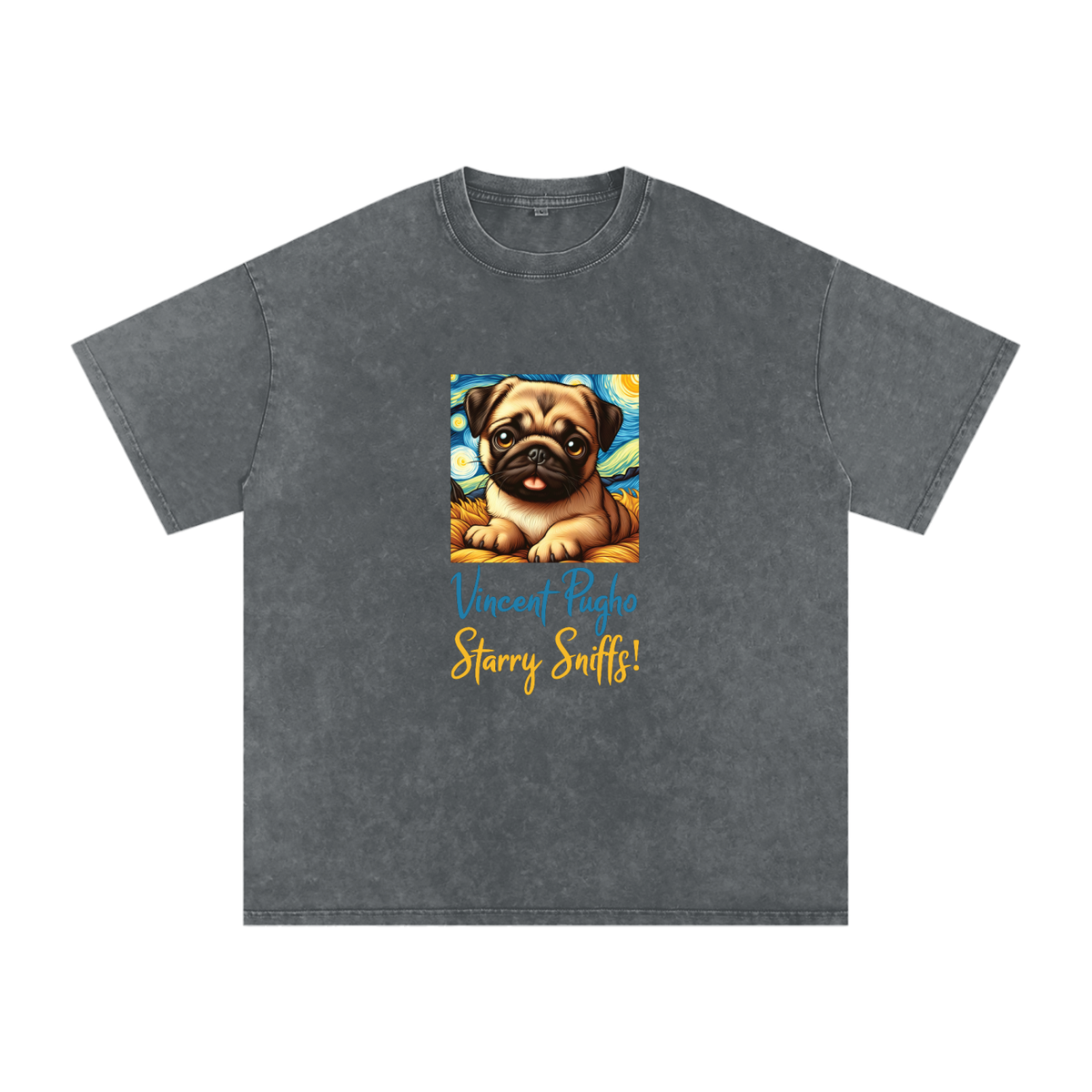 Maple  - Snow Washed Pug T-Shirt – Oversized Heavyweight Cotton