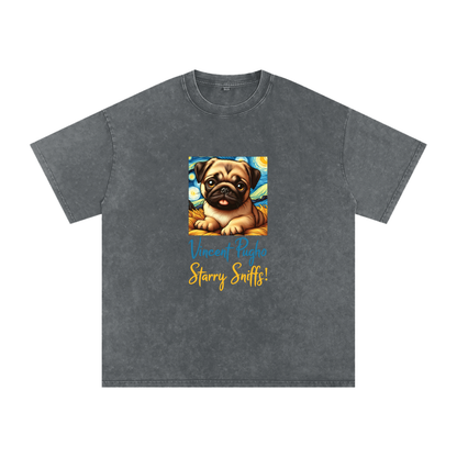 Maple  - Snow Washed Pug T-Shirt – Oversized Heavyweight Cotton