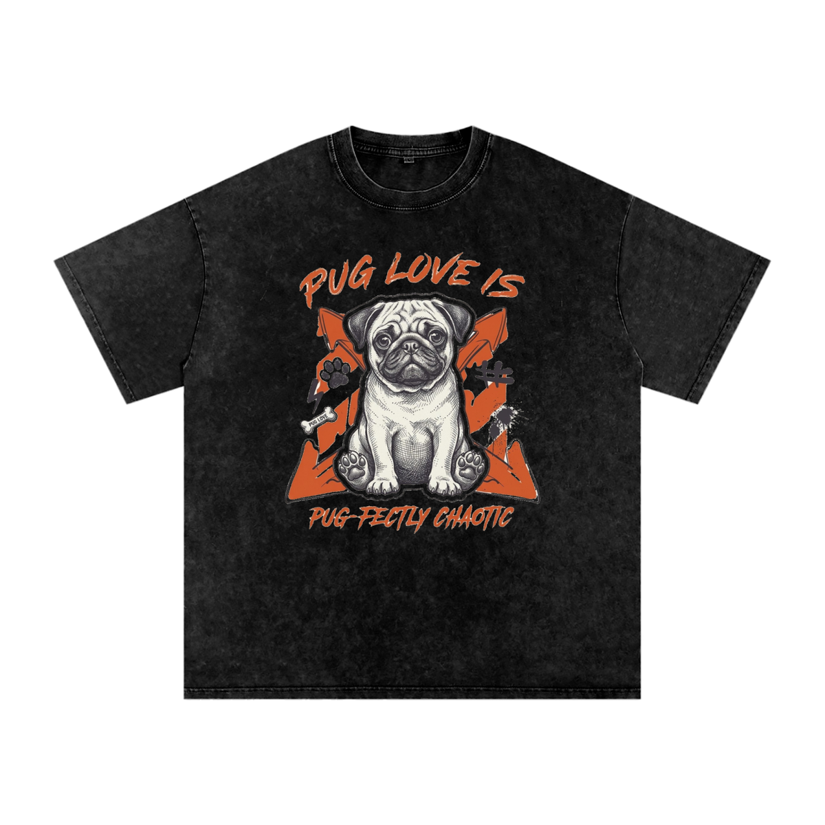 Apollo - Snow Washed Pug T-Shirt – Oversized Heavyweight Cotton
