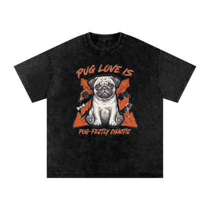 Apollo - Snow Washed Pug T-Shirt – Oversized Heavyweight Cotton