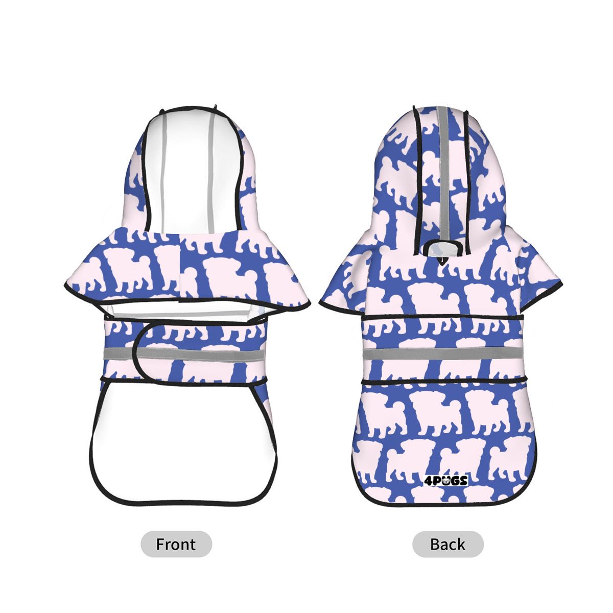Cleo - Reflective Pug Poncho