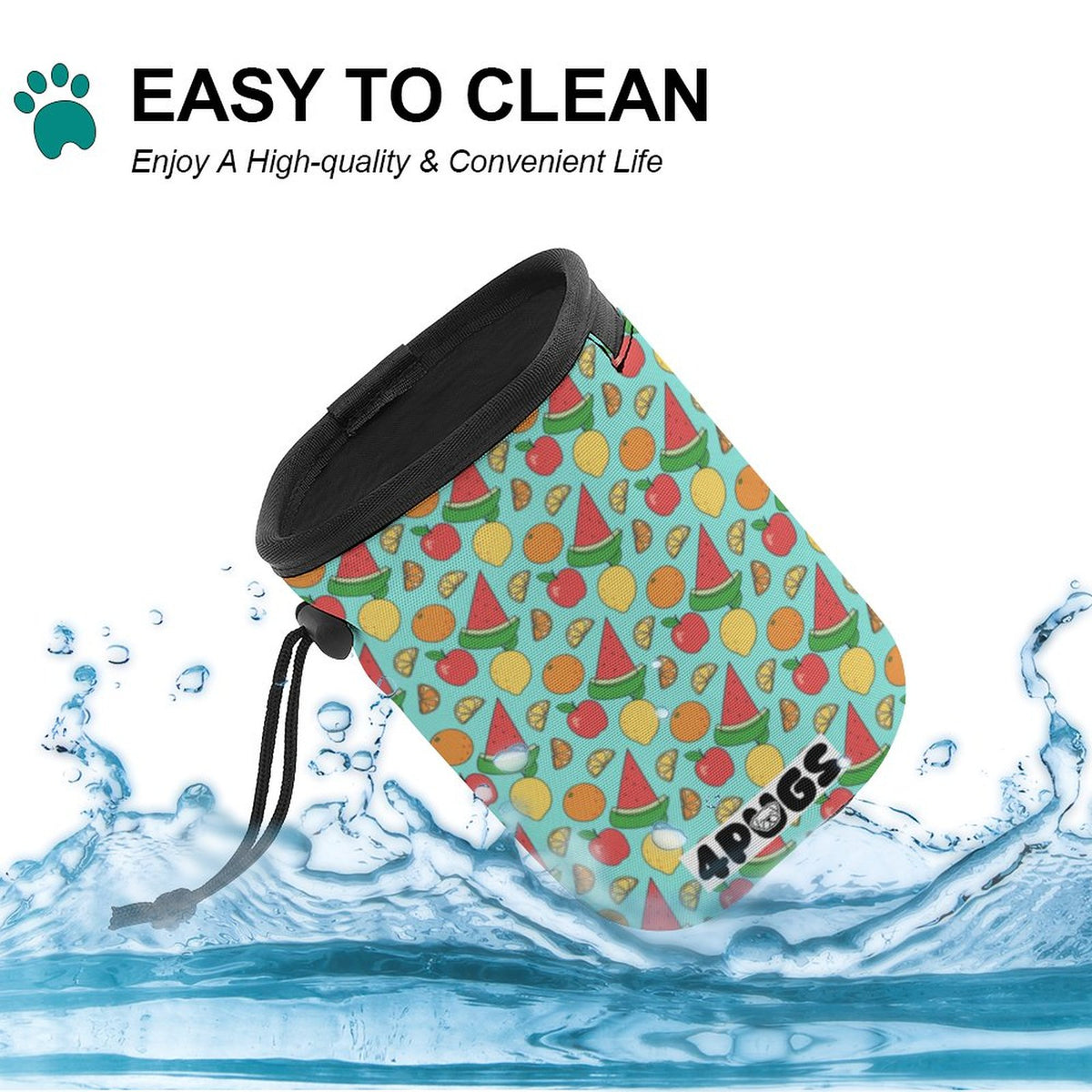 Peach - Pug Treat Training Pouch | Portable Bait Bag with Waist Clip