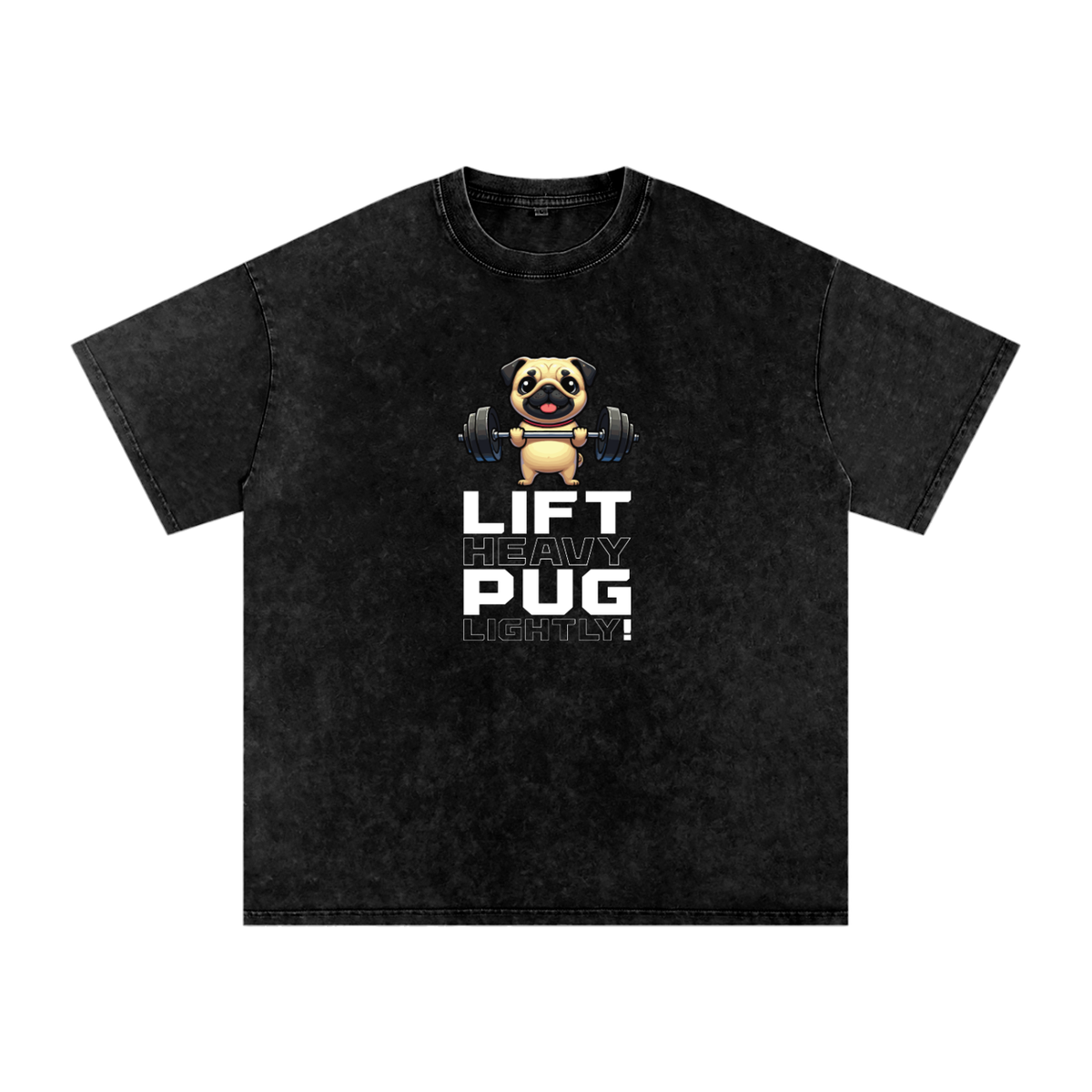 Tilly  - Snow Washed Pug T-Shirt – Oversized Heavyweight Cotton