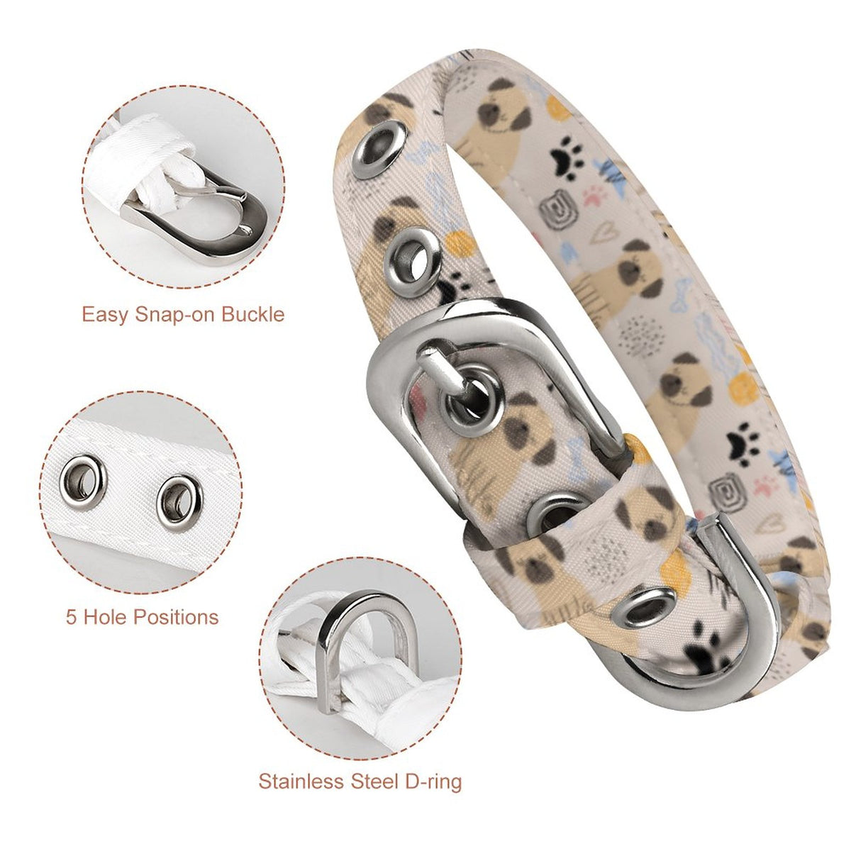 Ace - Adjustable Pug Collar
