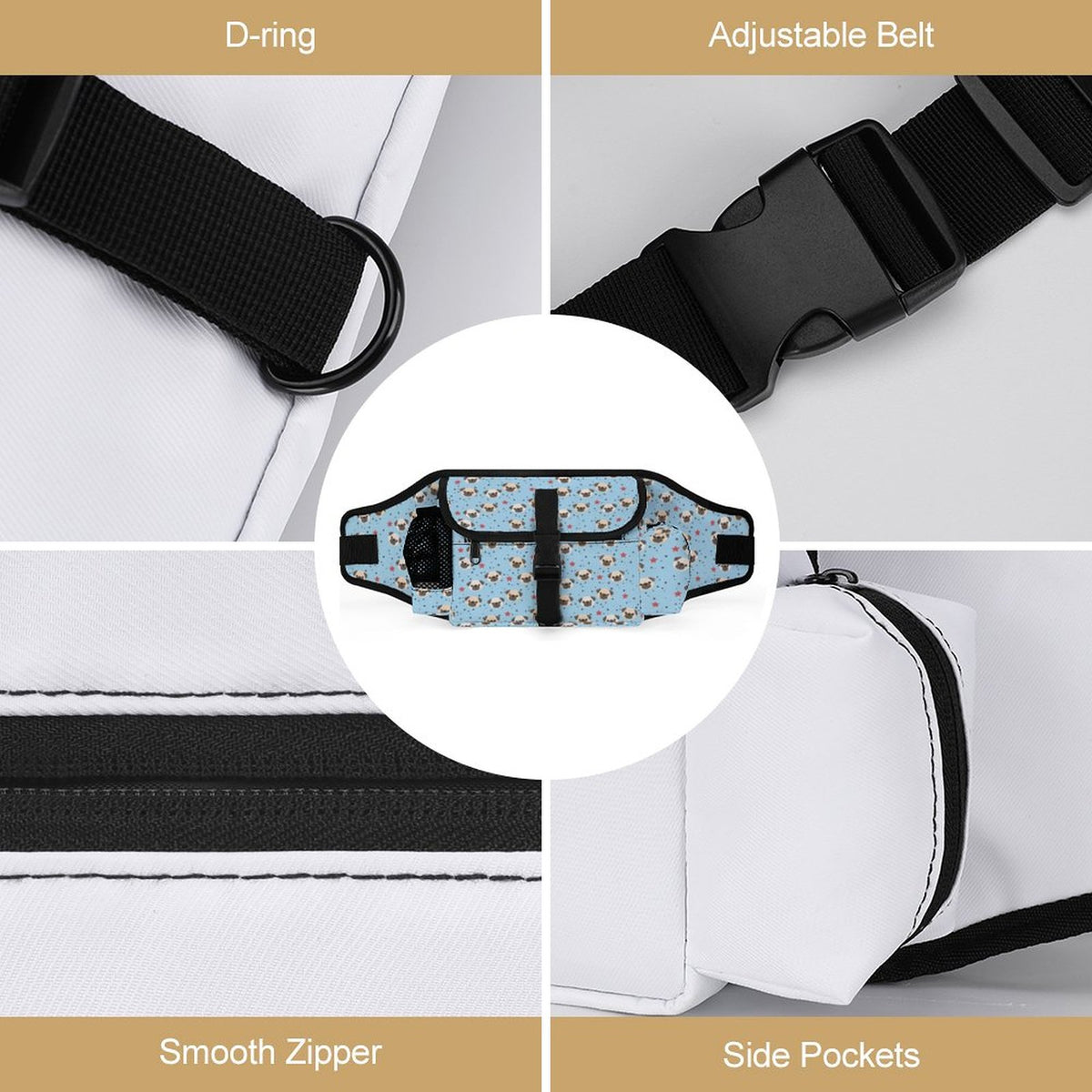 Hank - Pug Treat Training Pouch | Outdoor Storage Waist Bag