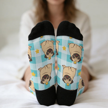 Pumpkin  - Funny Pug Socks | Unisex Crew Socks