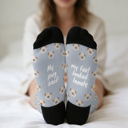 Axel  - Funny Pug Socks | Unisex Crew Socks