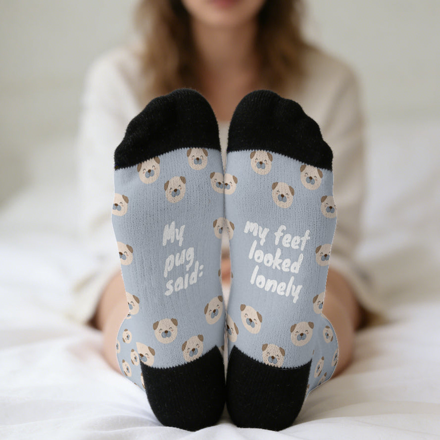 Axel  - Funny Pug Socks | Unisex Crew Socks