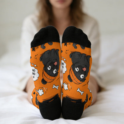 MAPLE  - Funny Pug Socks | Unisex Crew Socks