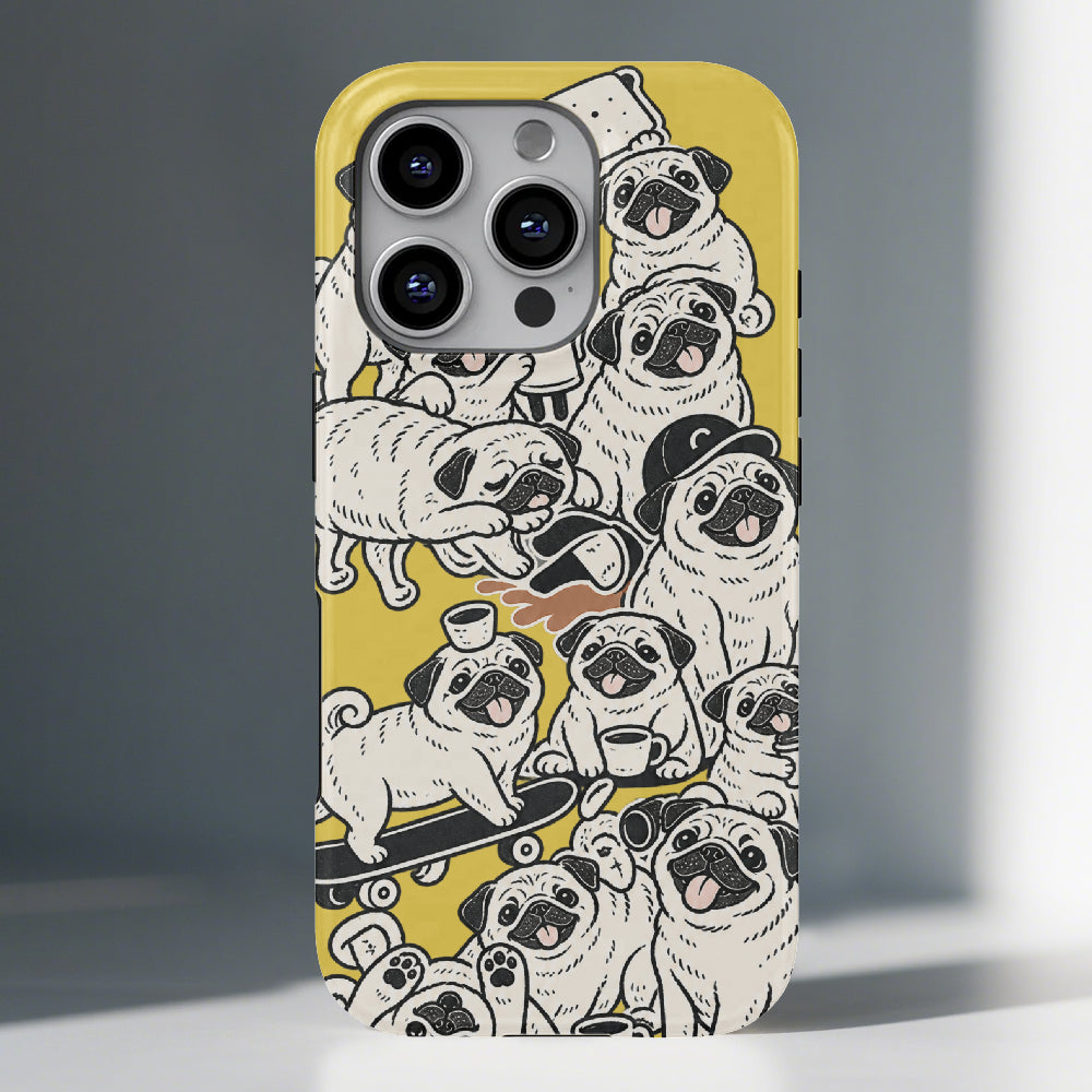 Zena - Dual-Layer Pug  Phone Case