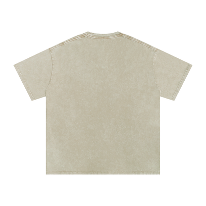 Cleo - Snow Washed Pug T-Shirt – Oversized Heavyweight Cotton