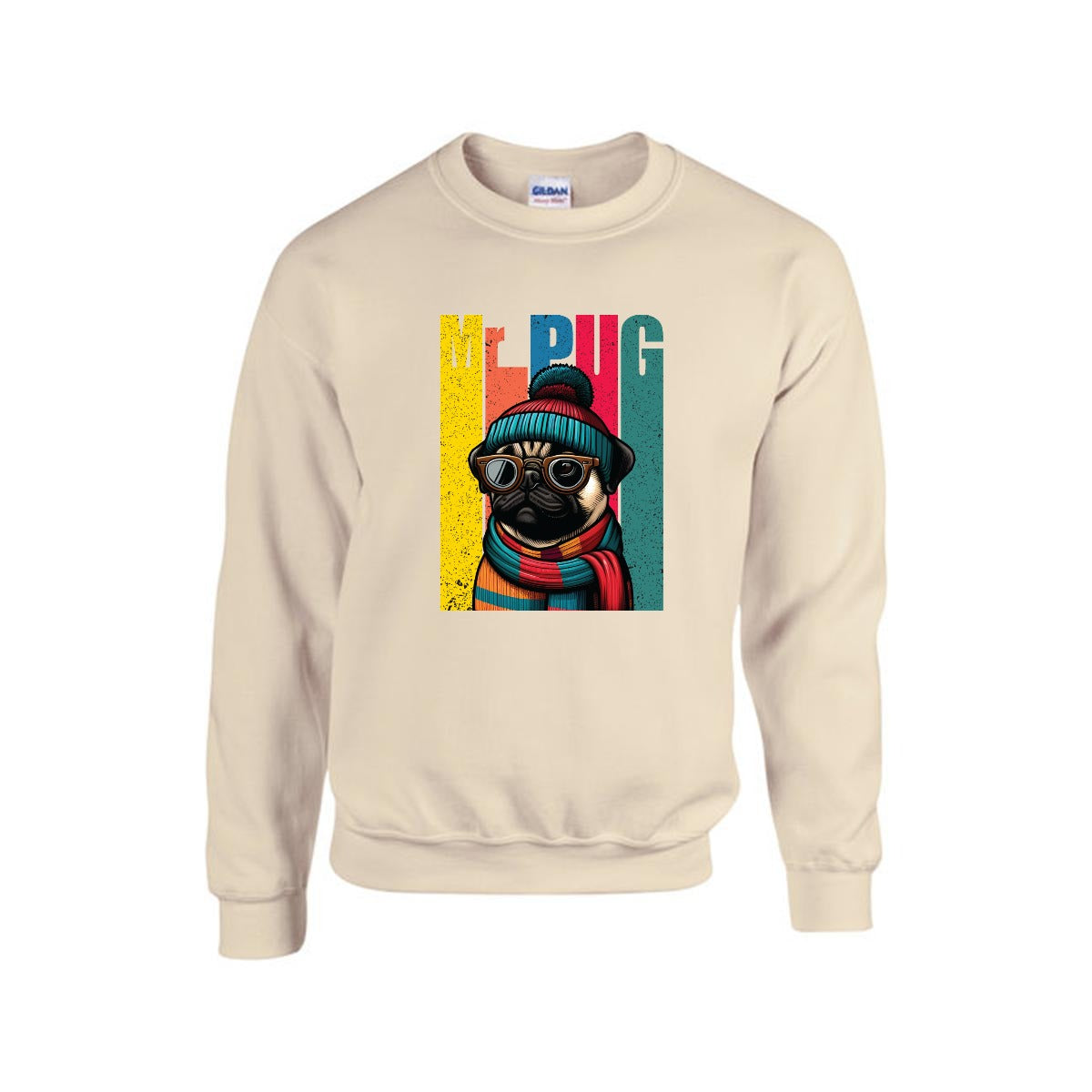 Bentley - Unisex Cotton Sweater for Pug Lovers