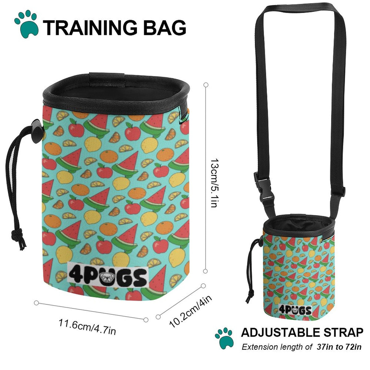 Peach - Pug Treat Training Pouch | Portable Bait Bag with Waist Clip