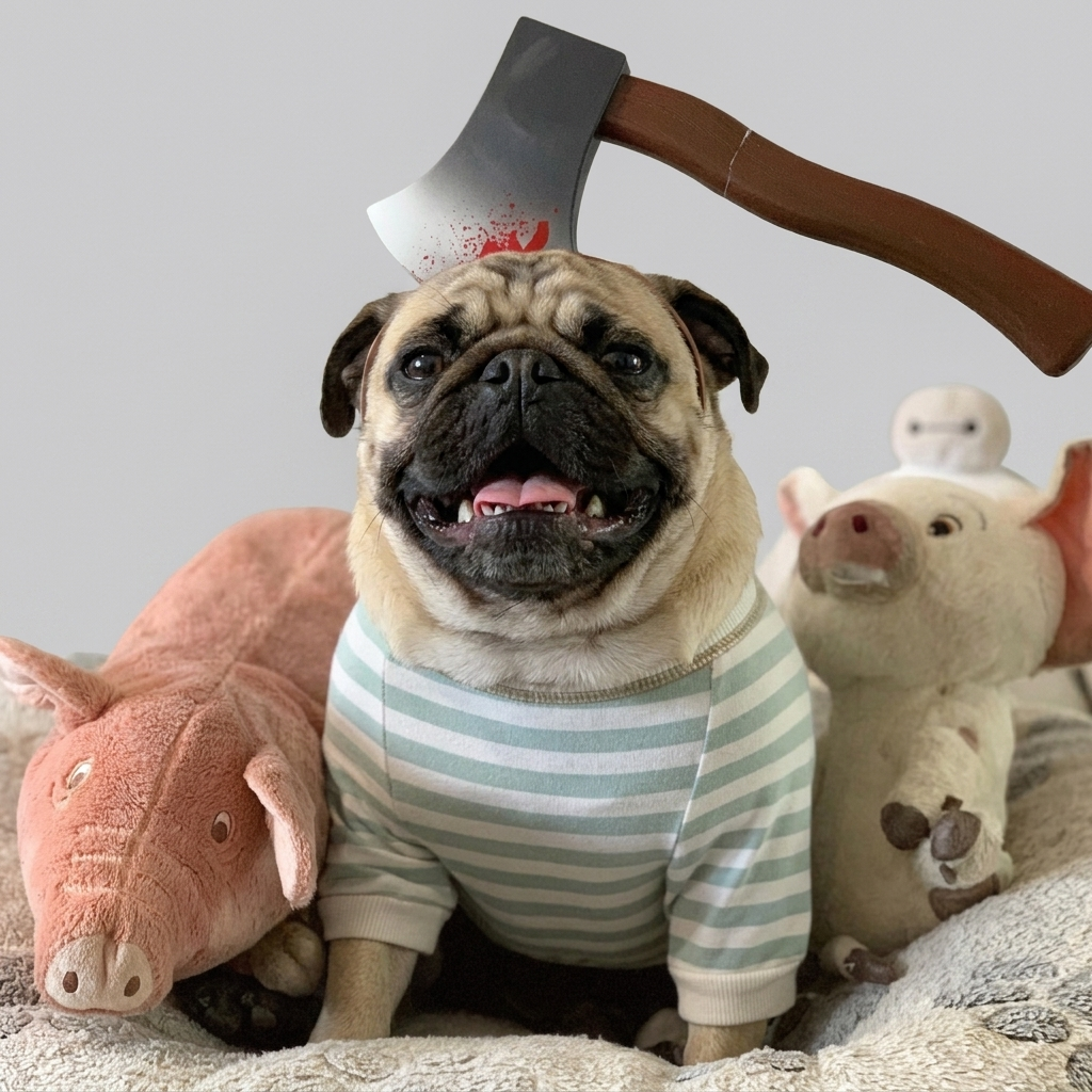 pug halloween prop set