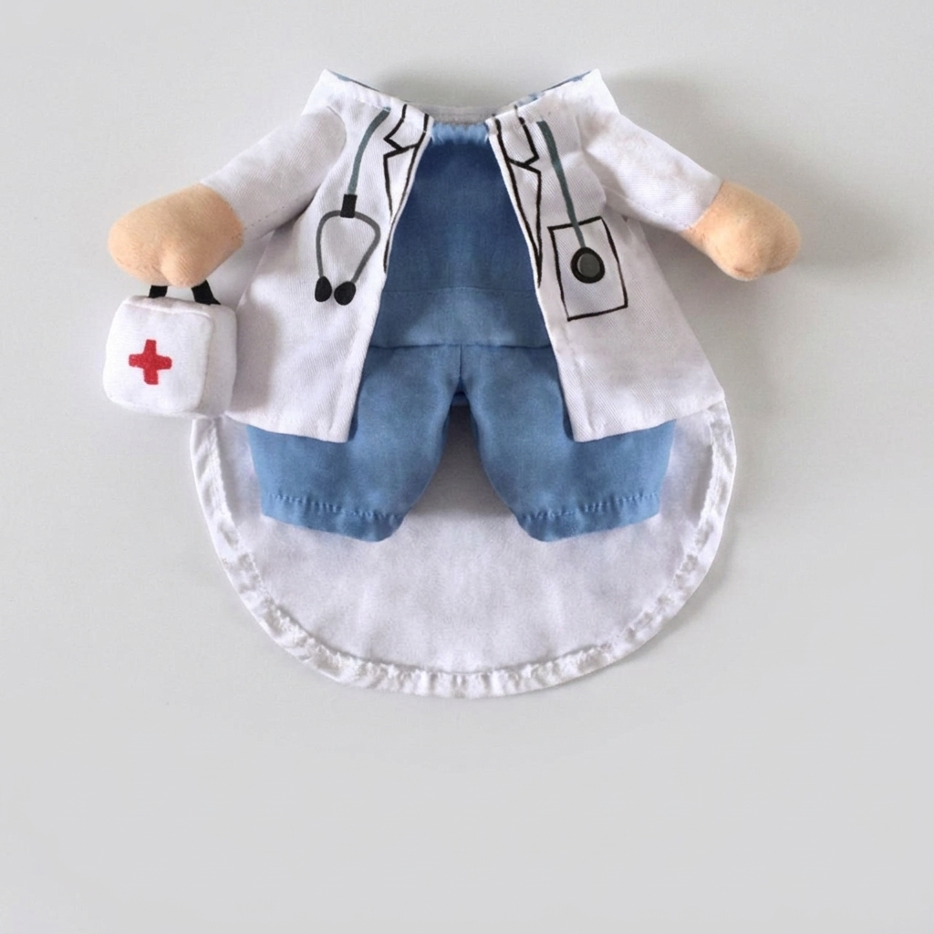dogtor costume for pug with cap