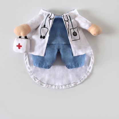 dogtor costume for pug with cap