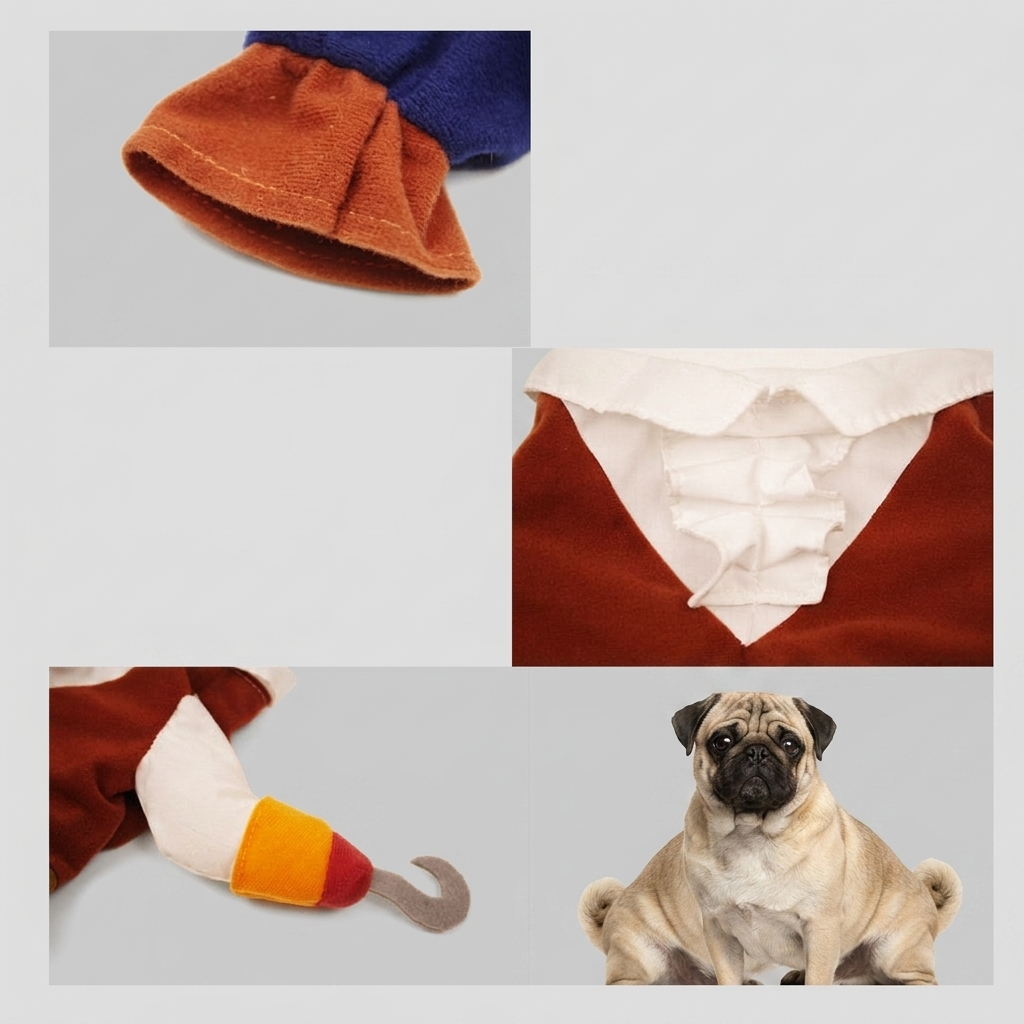 pirate costume for pugs padded arms