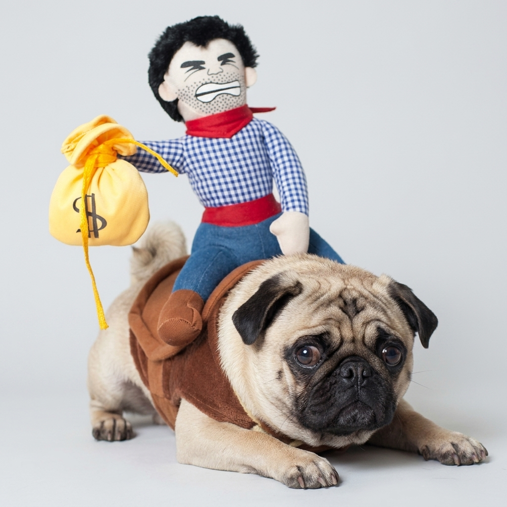 pug cowboy costume