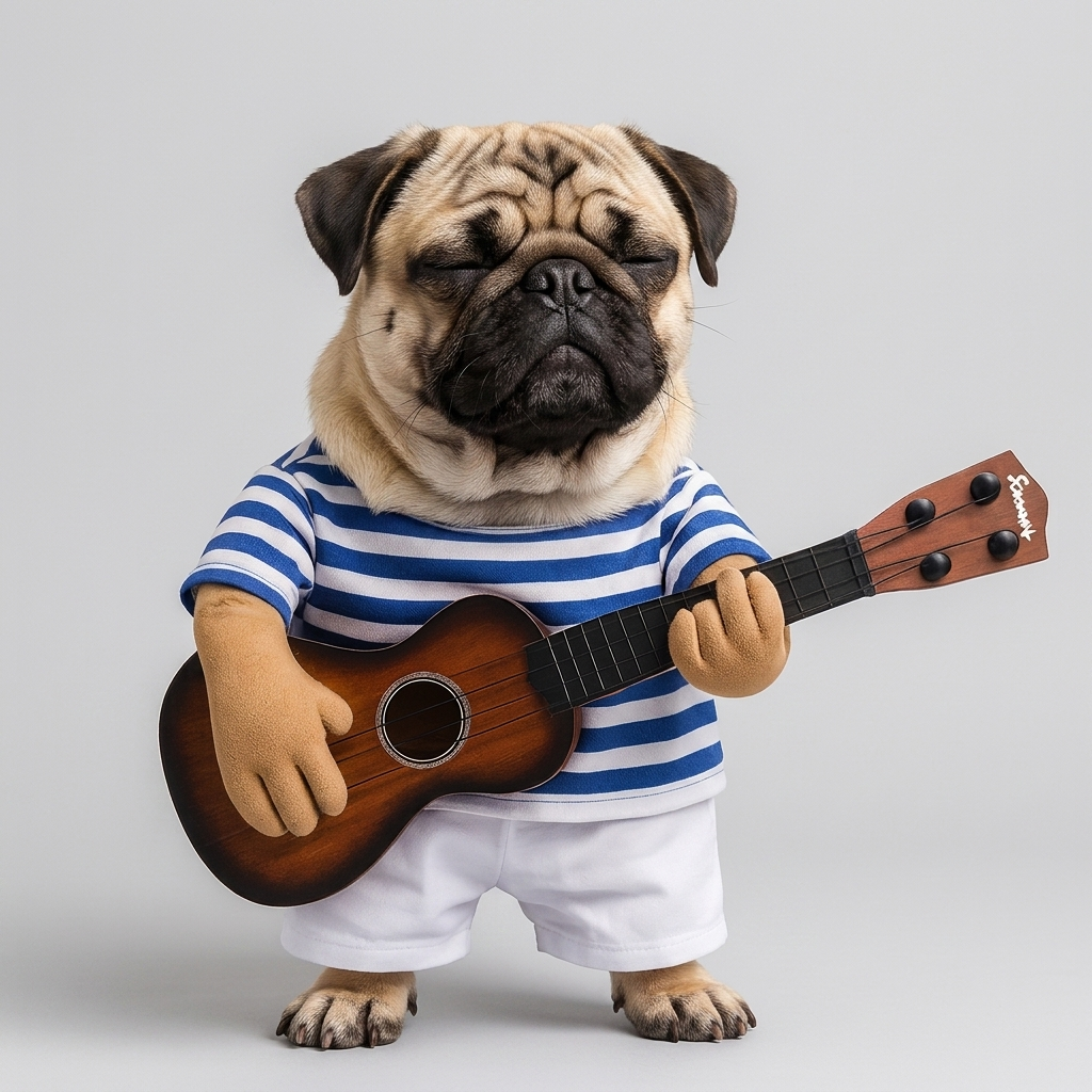 pug guitarist halloween costume