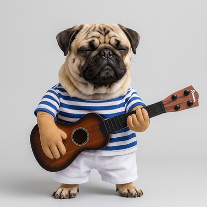 pug guitarist halloween costume