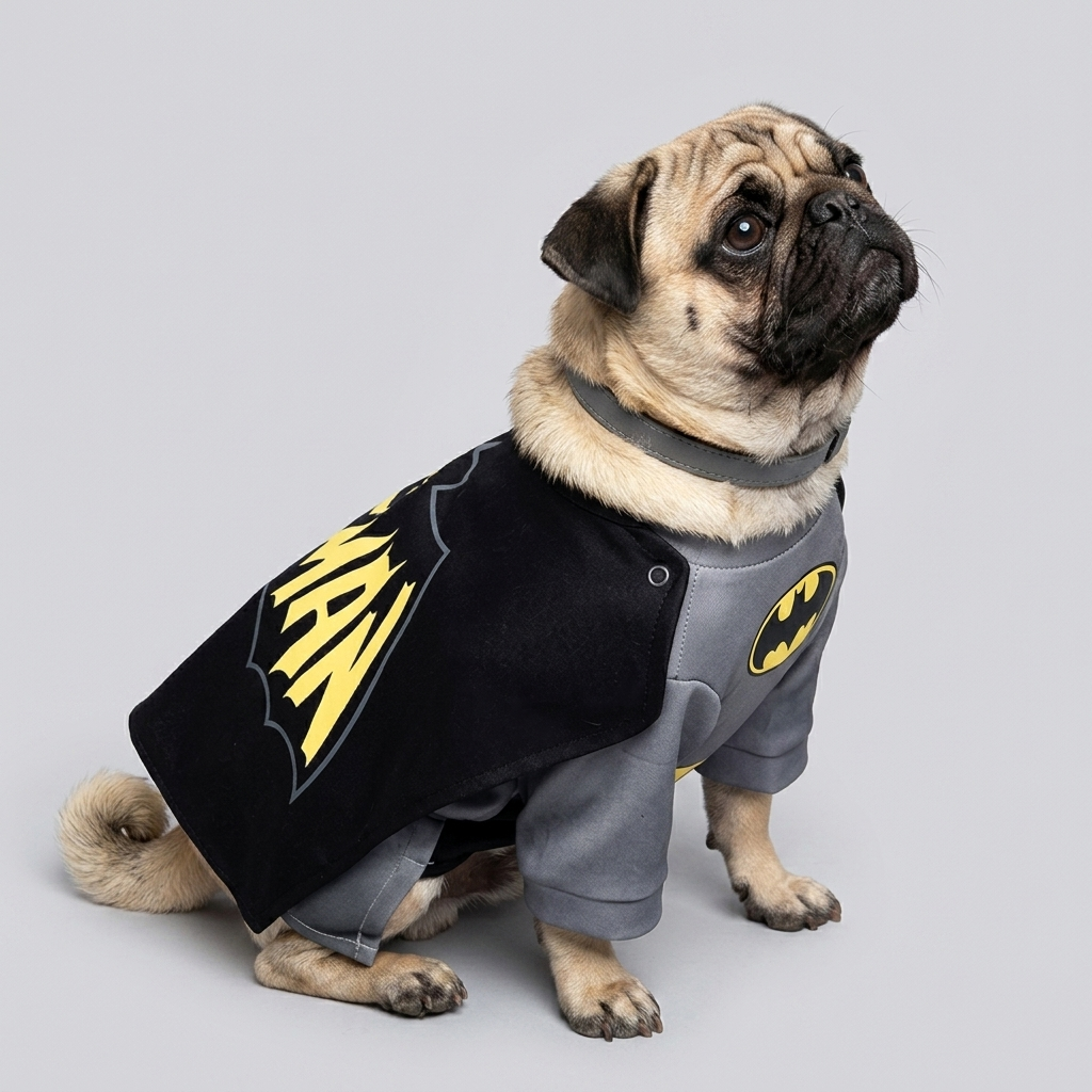 batpug dark knight cosplay costume