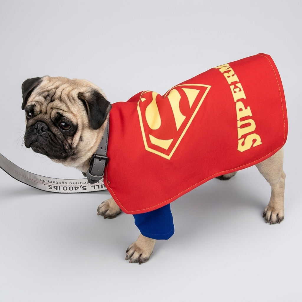 pug superhero cosplay outfit