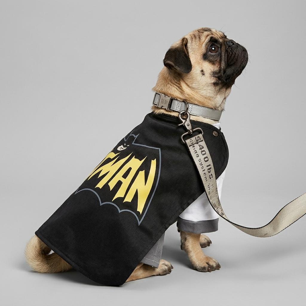 cotton superhero costume for pug