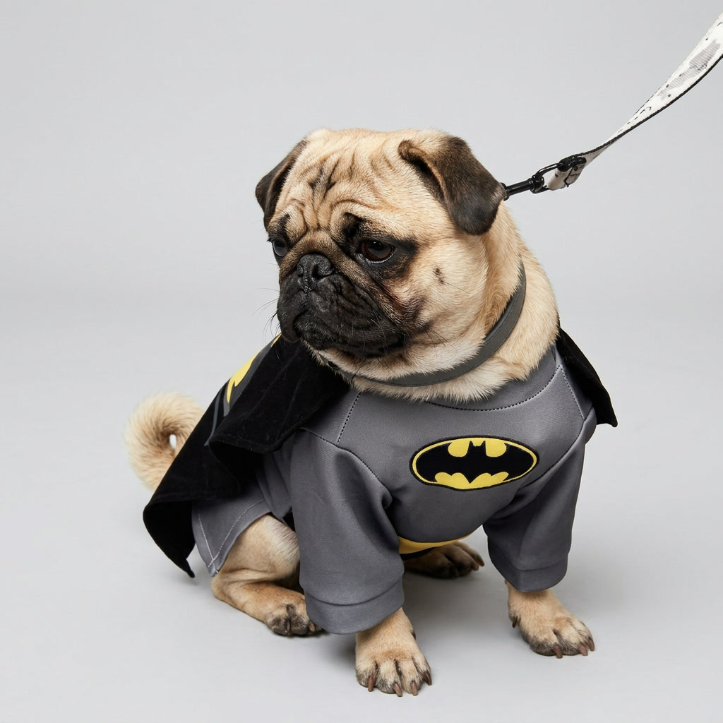 pug cosplay outfit dark knight