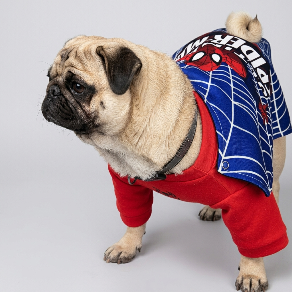 pug superhero cosplay outfit