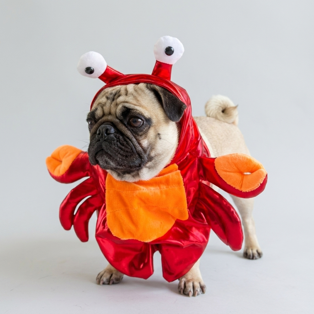 pug red crab costume