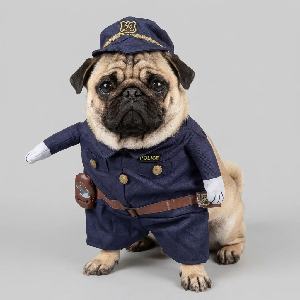pug standing costume halloween
