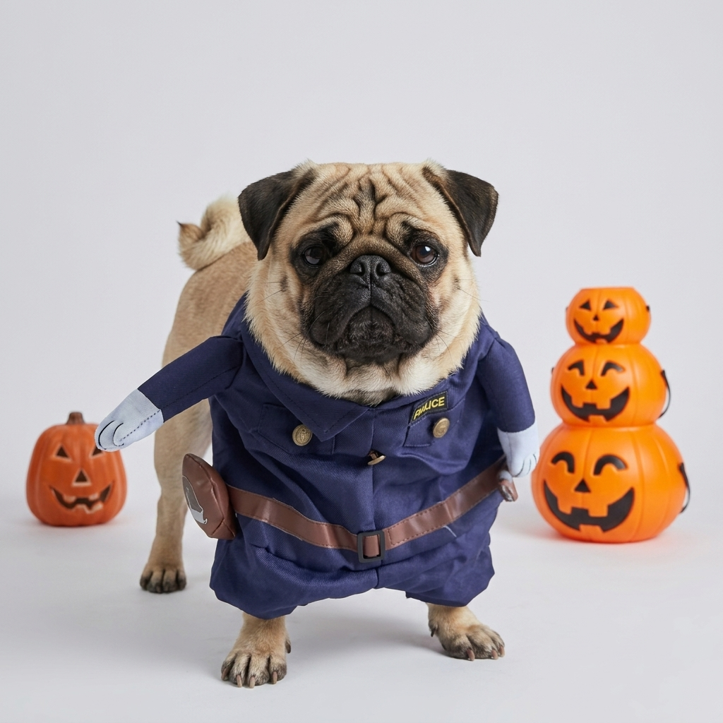 funny standing pug halloween costume
