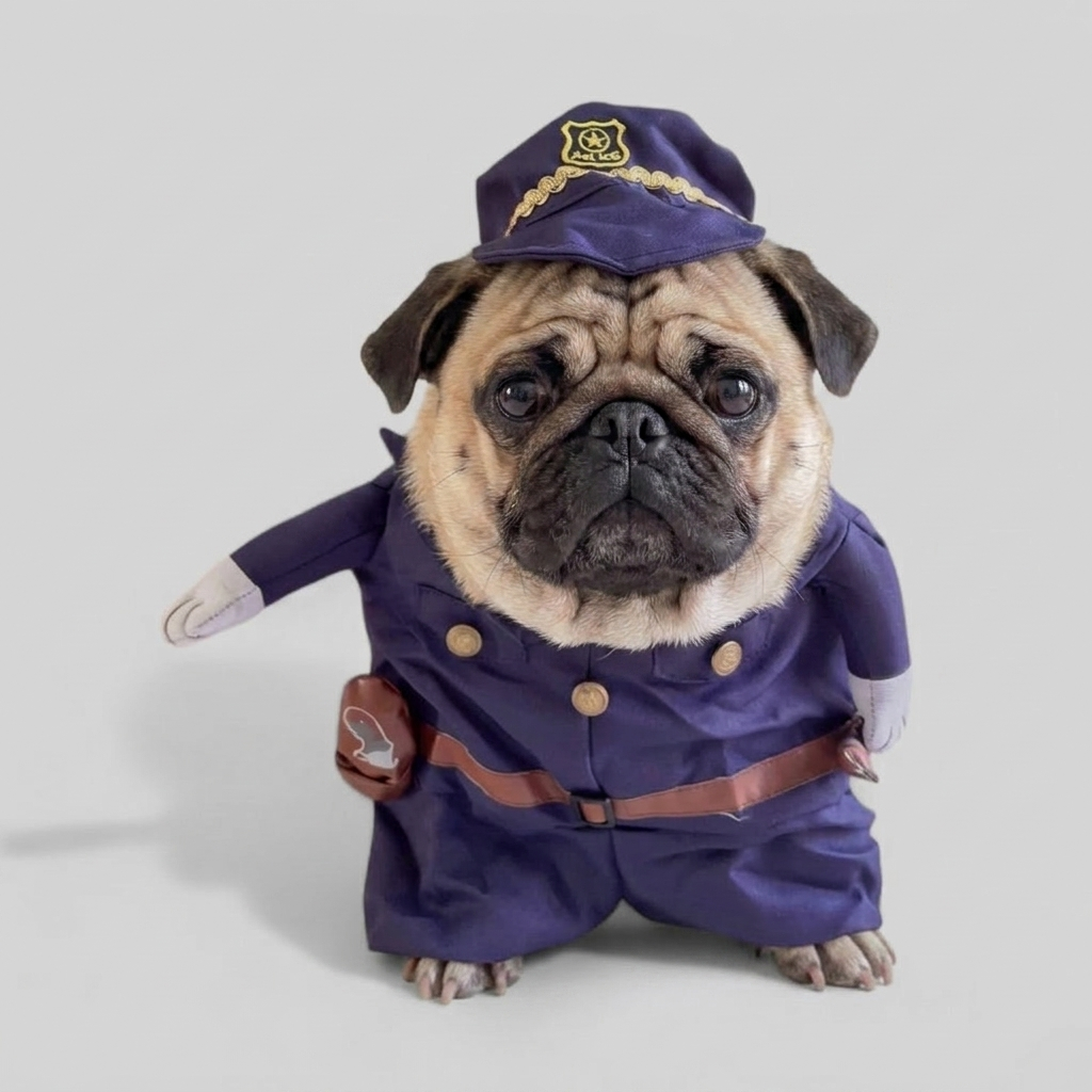funny pug police costume