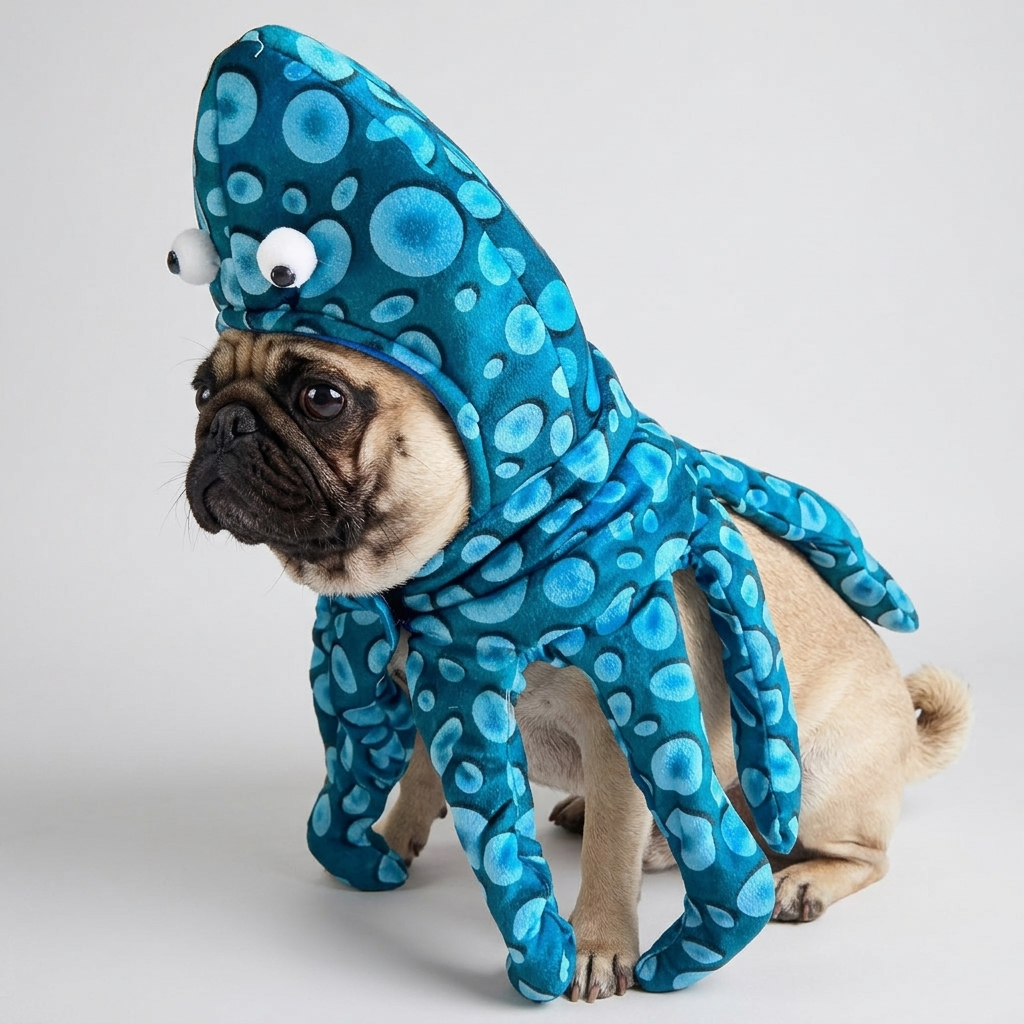 octopus costume for pug detail