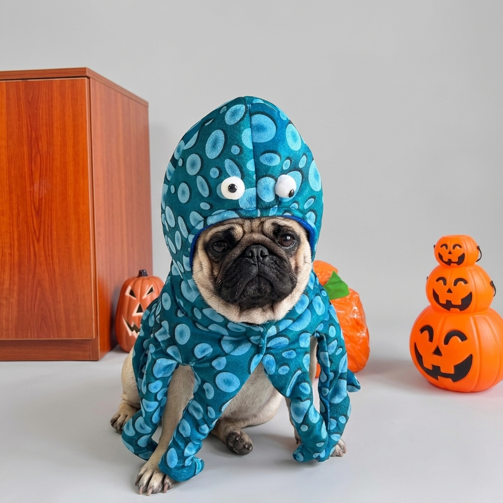 adjustable pug octopus outfit
