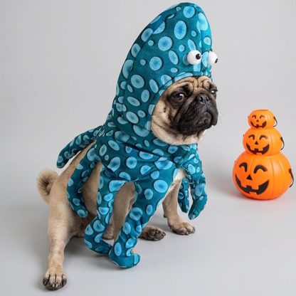 saddle style octopus costume for pugs