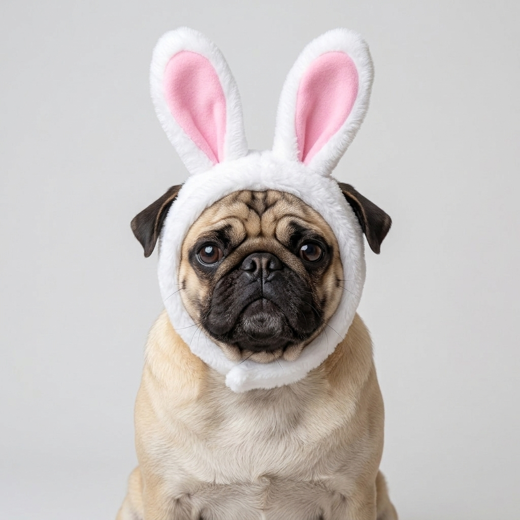 pug bunny ear hat