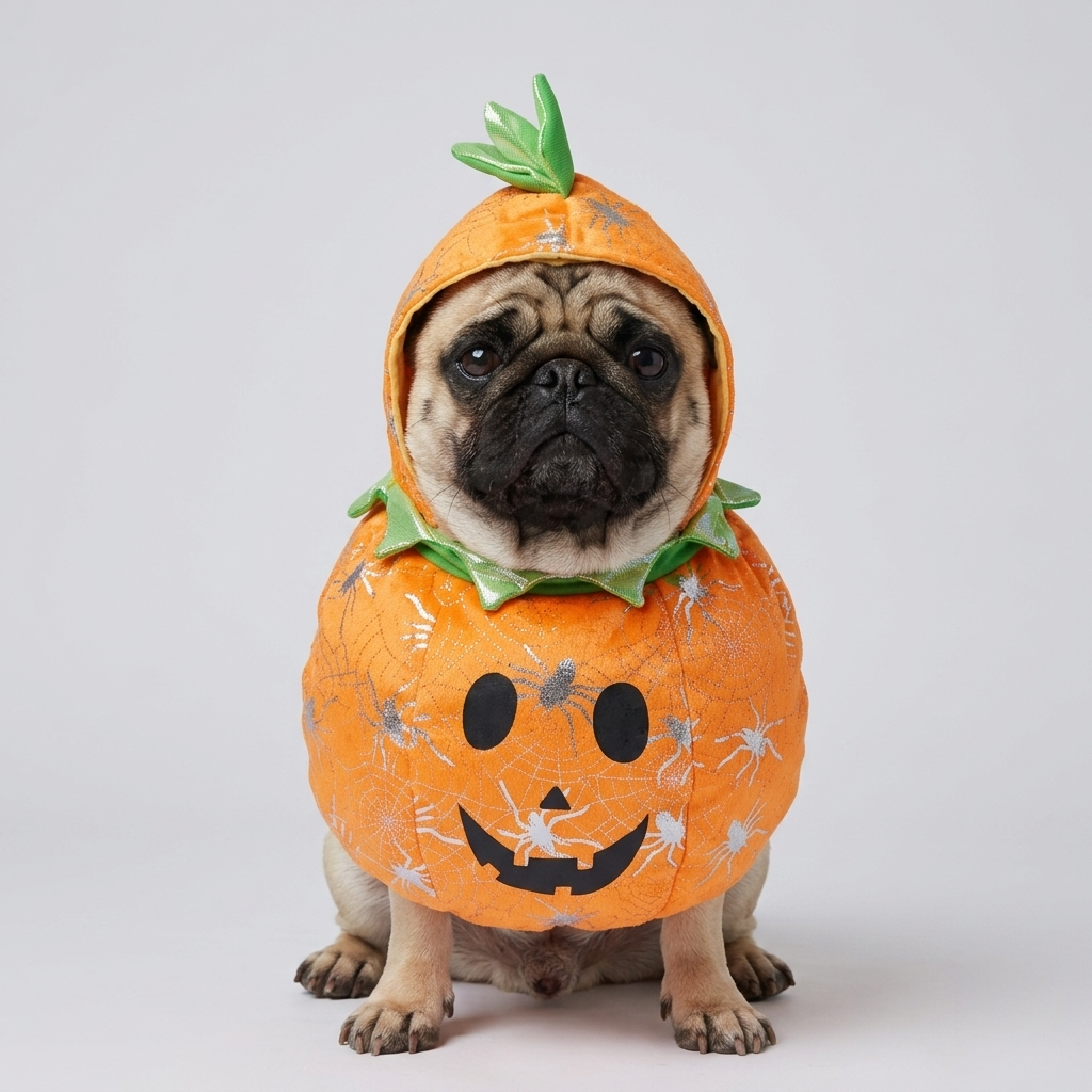 pug halloween pumpkin outfit