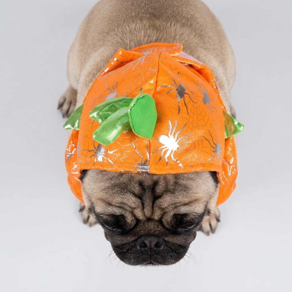 pug halloween costume orange