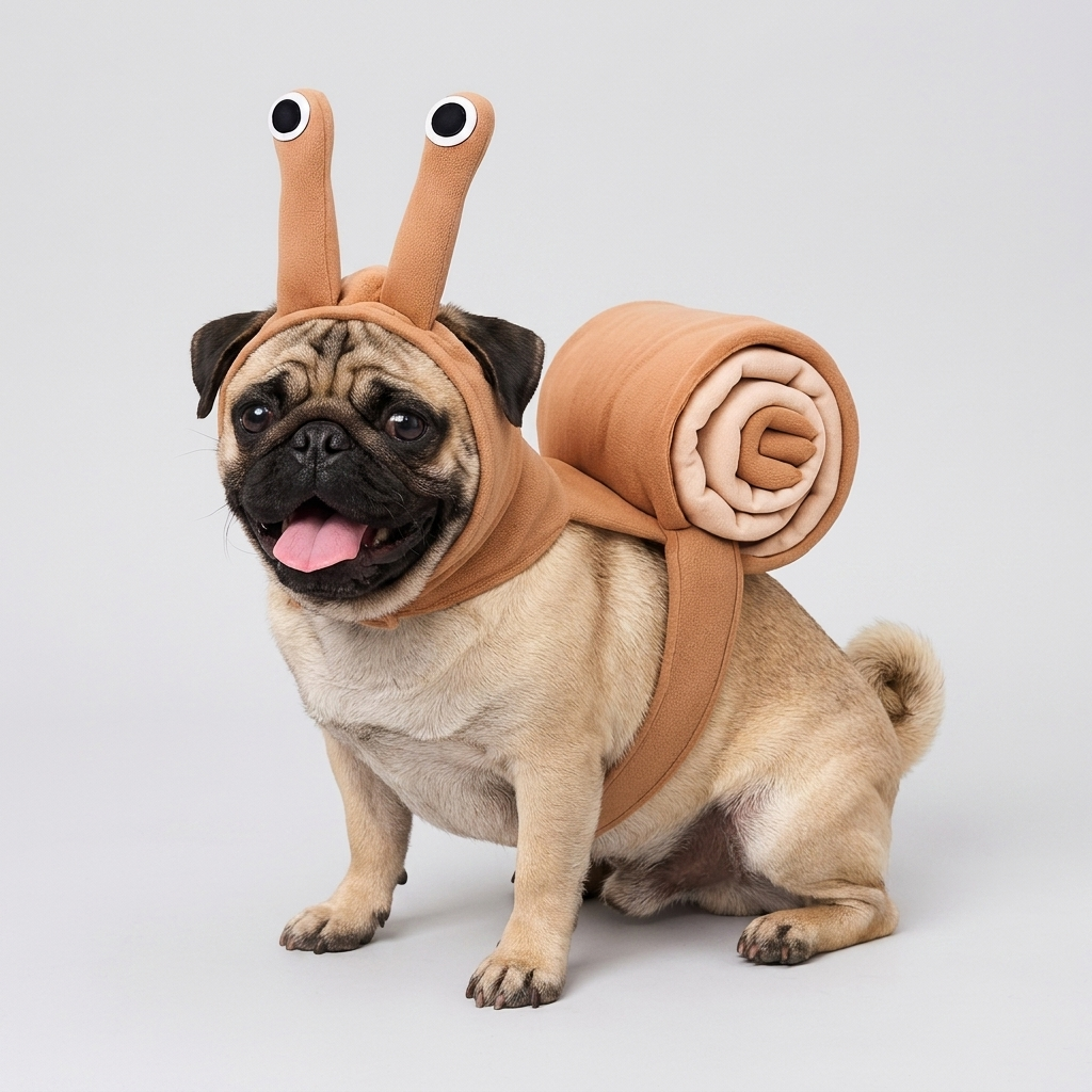 funny snail costume for pugs